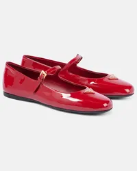 Prada Mary-Jane-Ballerinas aus Lackleder Rot