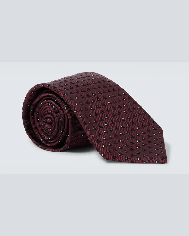 Brunello Cucinelli Krawatte aus Seiden-Jacquard Burgund