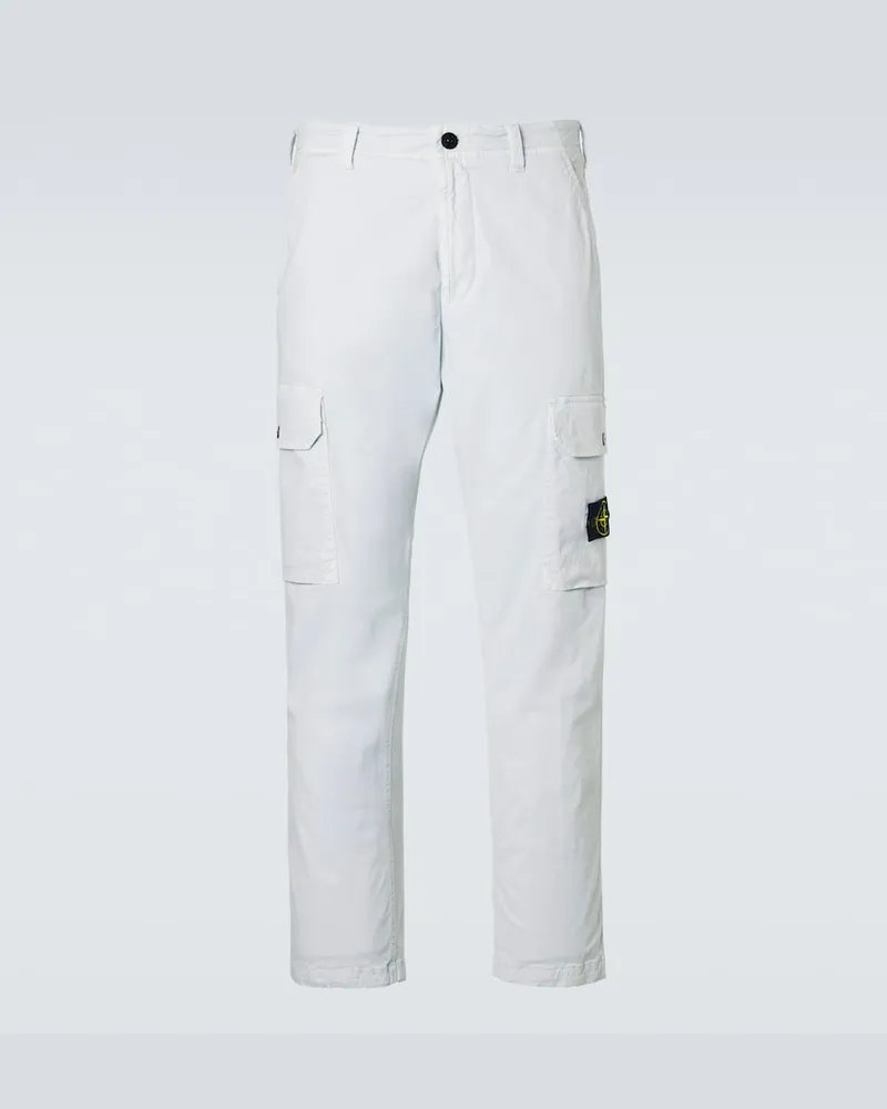 Stone Island Cargohose Compass aus Baumwoll-Twill Blau