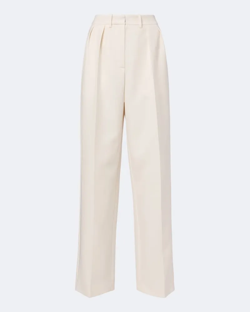 Magda Butrym Weite Hose aus Seide und Wolle Beige