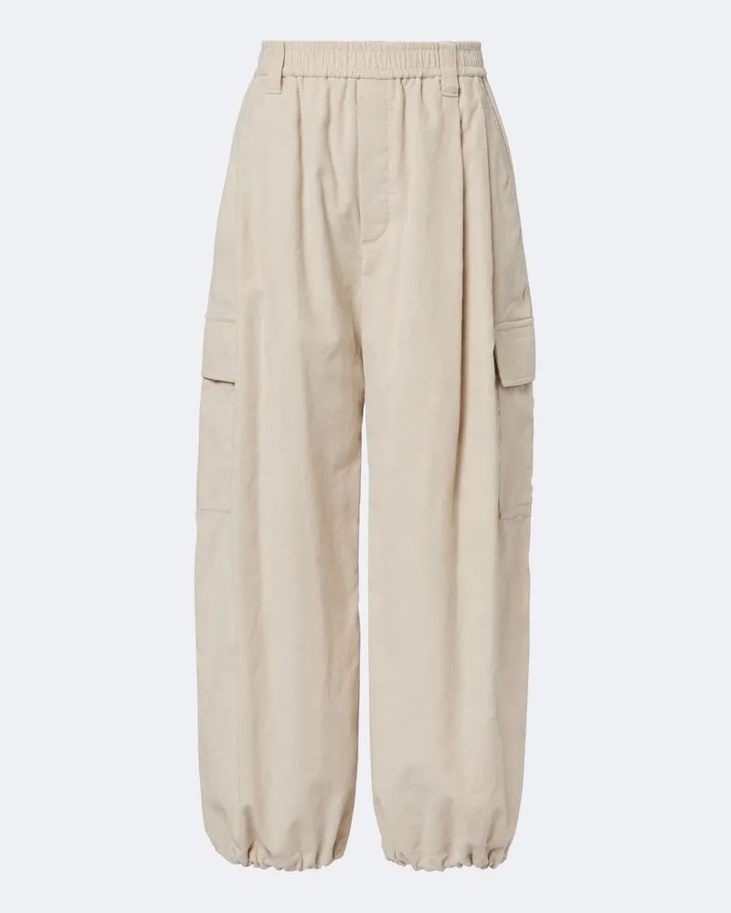 Brunello Cucinelli Weite Cordhose Monili Weiß