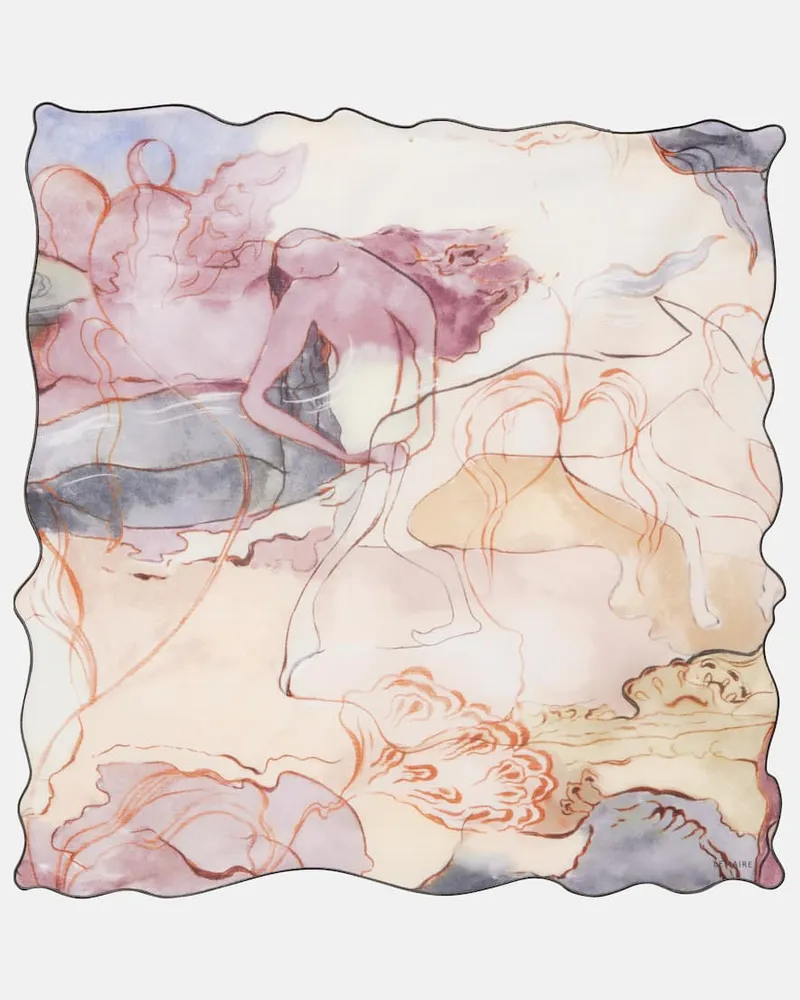 Christophe Lemaire Bedruckter Schal aus Baumwolle Multicolor