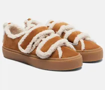 Sneakers aus Veloursleder mit Shearling
