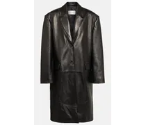 Oversize-Mantel aus Leder
