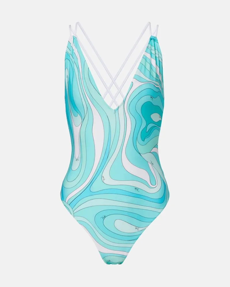 Emilio Pucci Badeanzug Marmo Blau