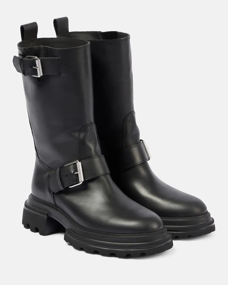 Hogan Bikerstiefel 10-Storey aus Leder Schwarz