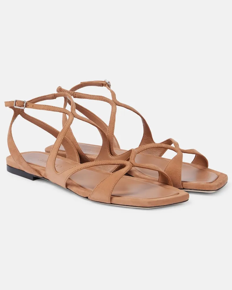 Jimmy Choo Sandalen Ayla aus Veloursleder Braun