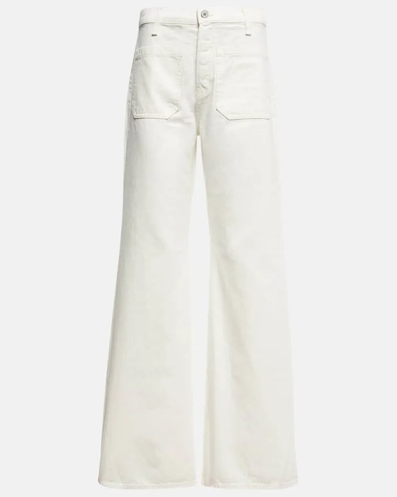 Nili Lotan High-Rise Flared Jeans Florence Weiß