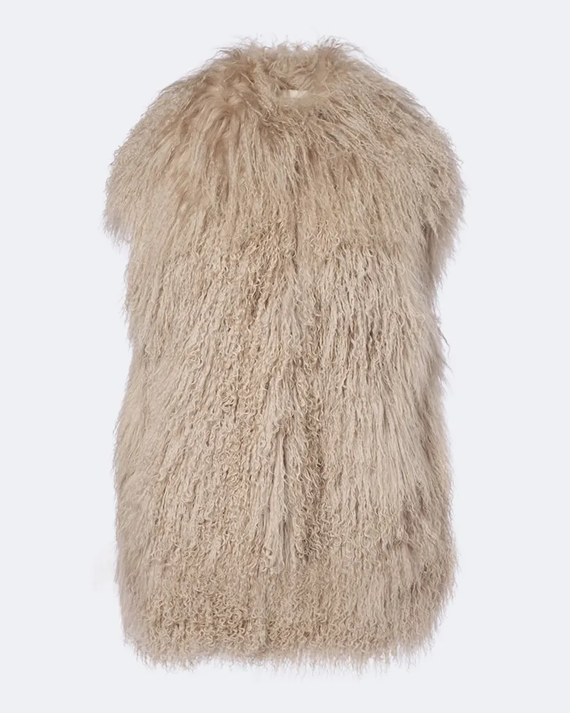 Yves Salomon Weste aus Shearling Beige
