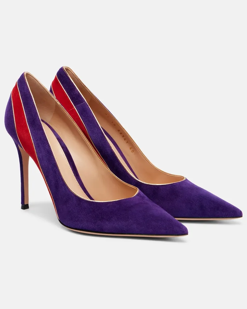 Gianvito Rossi Pumps Pointy 95 aus Veloursleder Lila