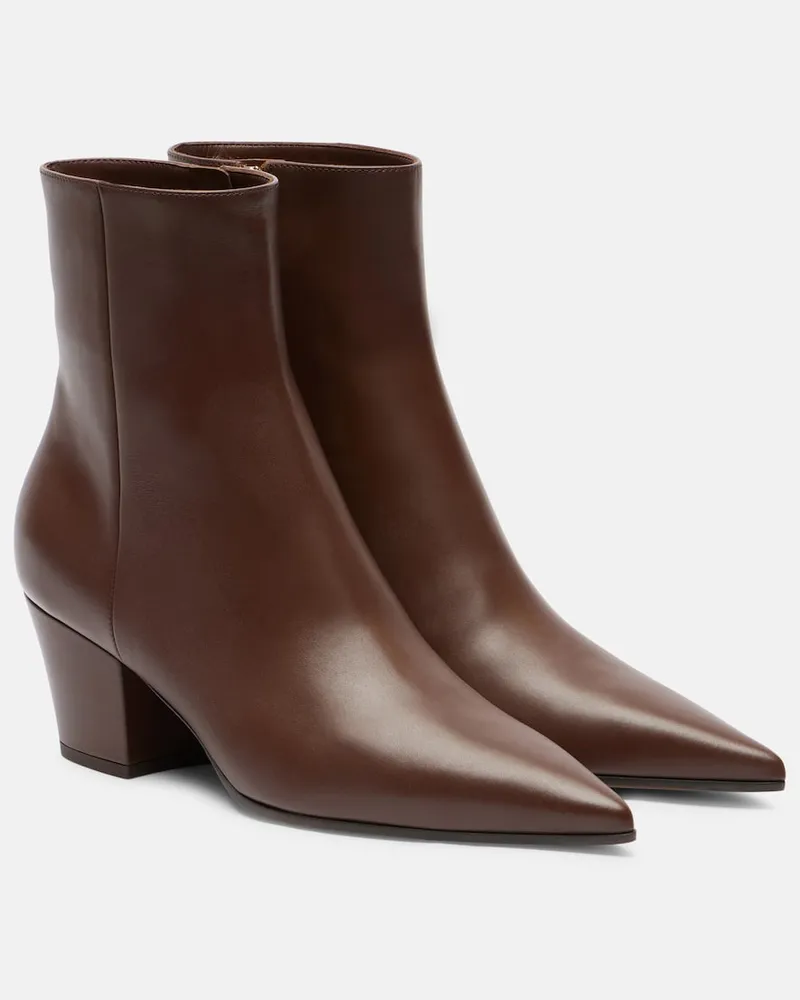 Gianvito Rossi Ankle Boots Keinna 55 aus Leder Braun