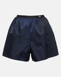 Prada High-Rise Shorts aus Re-Nylon Blau