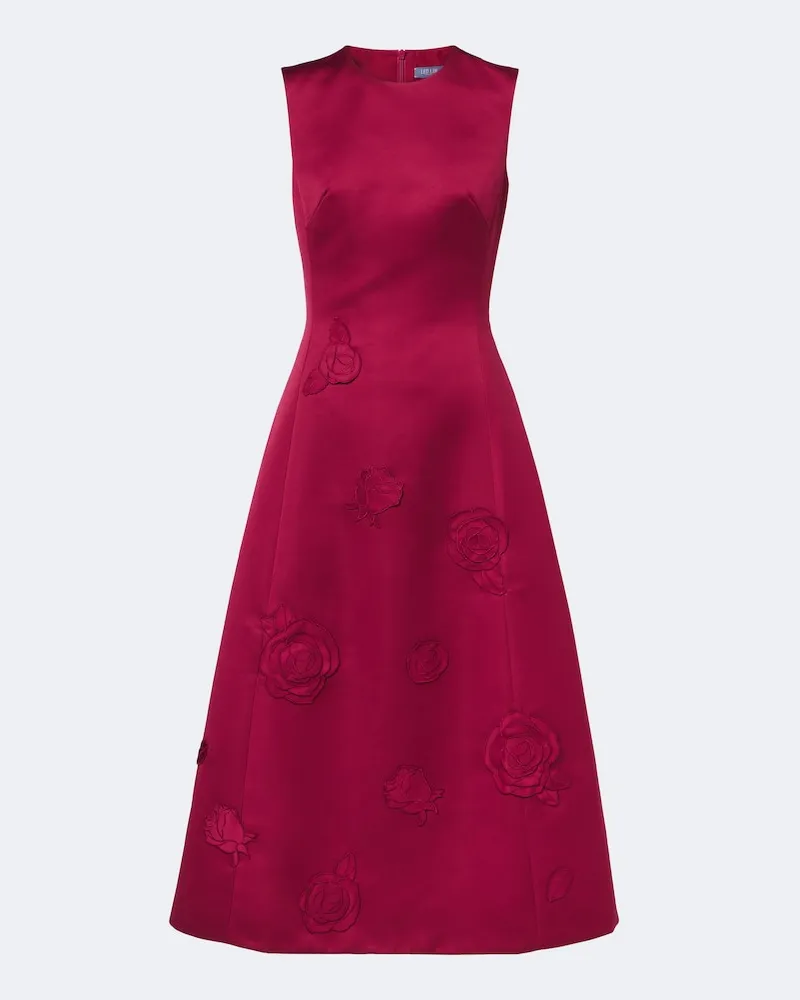 LEO LIN Verziertes Cocktailkleid Cleo aus Satin Rot
