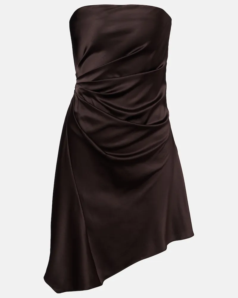 STAUD Minikleid Adriana aus einem Seidengemisch Braun