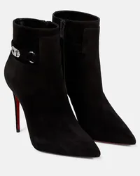 Christian Louboutin Ankle Boots Lock So Kate 100 aus Veloursleder Schwarz