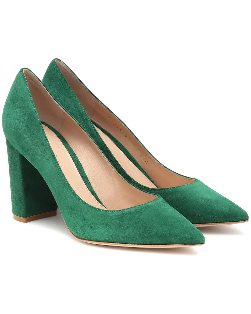 Gianvito Rossi Pumps Piper 85 aus Veloursleder Grün