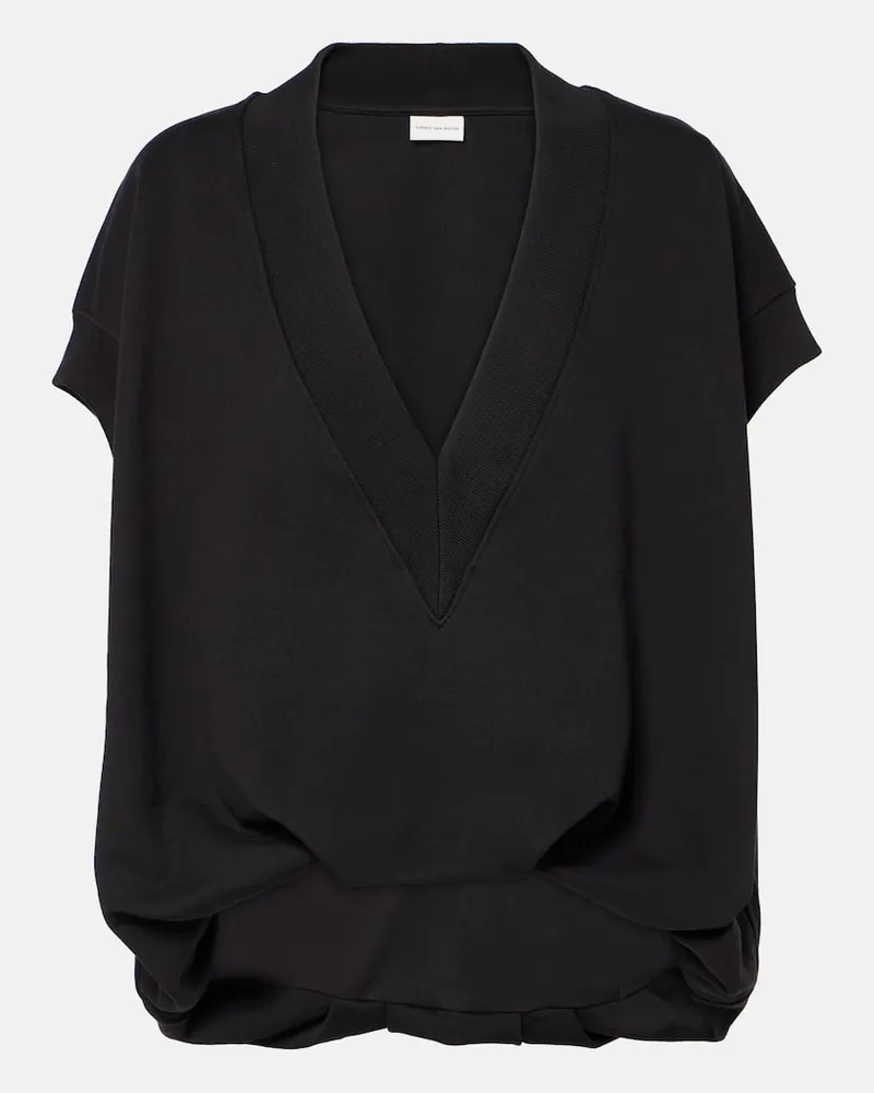 Dries van Noten Pullunder aus Baumwolle Schwarz