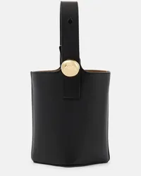 Loewe Bucket-Bag Pebble Mini aus Leder Schwarz