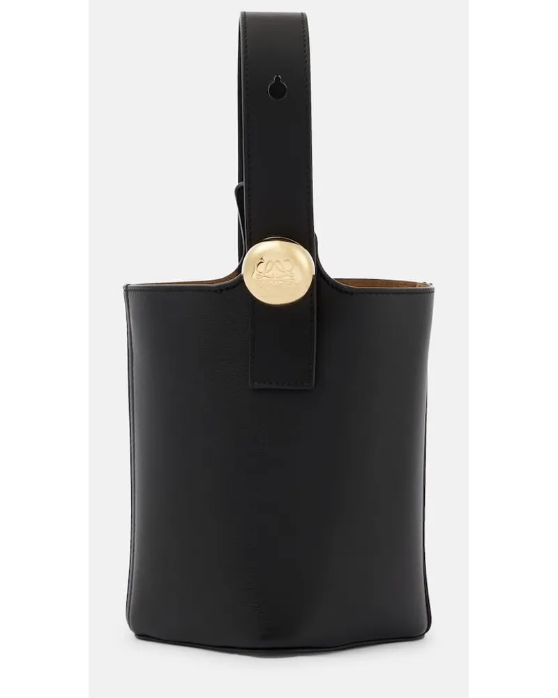 Loewe Bucket Bag Pebble Mini aus Leder Schwarz