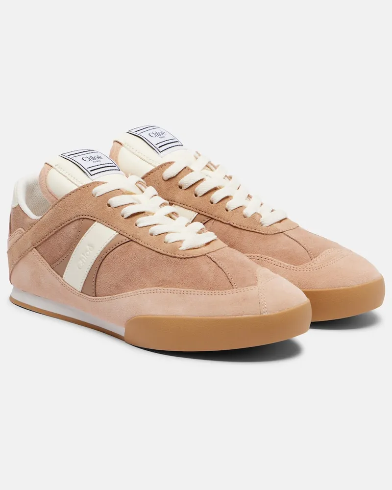 Chloé Chloé Sneakers Chloé Kick aus Veloursleder und Leder Rosa