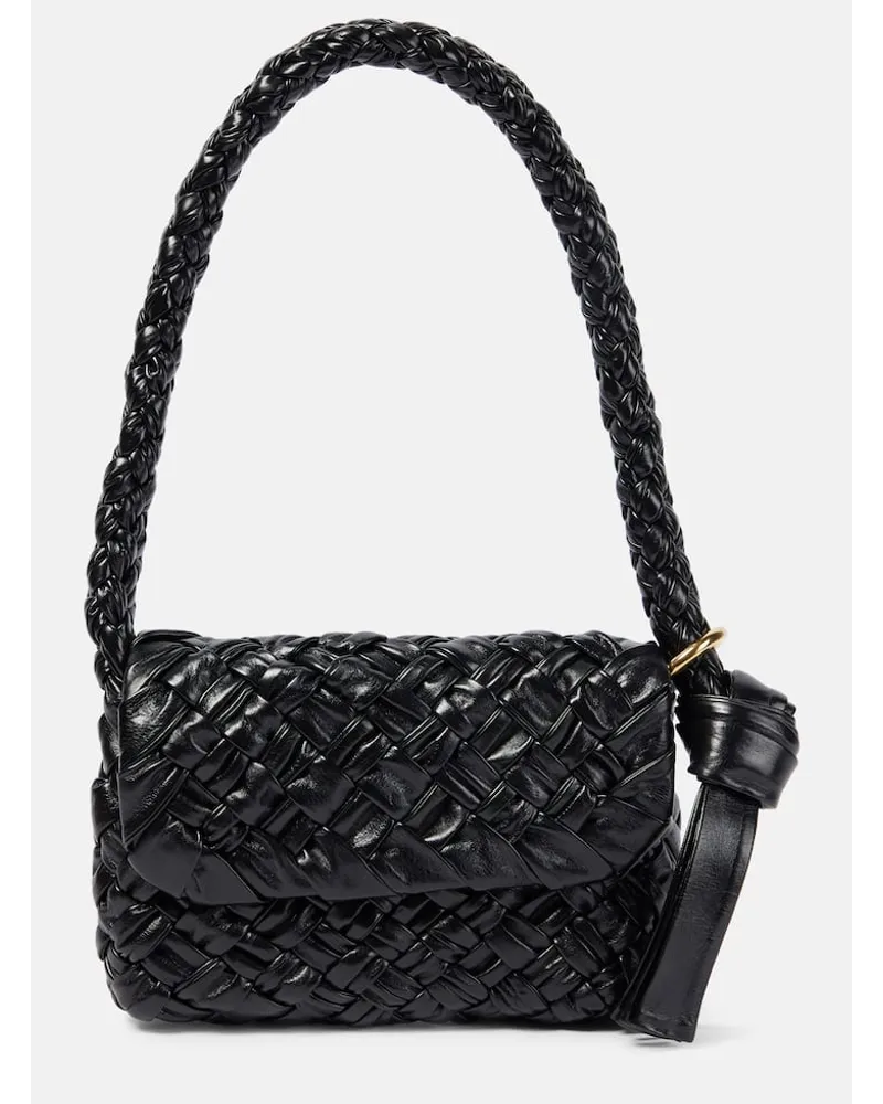 Bottega Veneta Schultertasche Kalimero Città aus Leder Schwarz