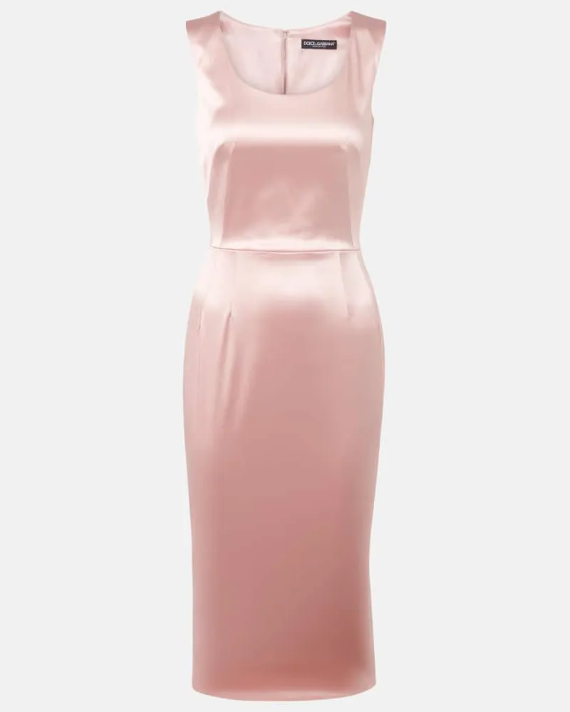Dolce & Gabbana Midikleid aus Satin Pink