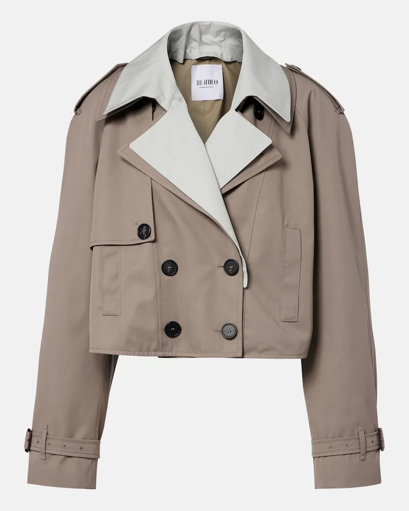ATTICO Cropped-Trenchcoat aus Gabardine Grau