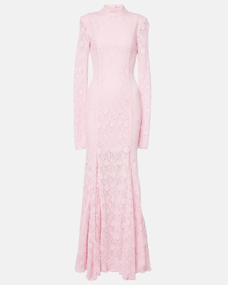 ROTATE Birger Christensen Maxikleid aus Spitze Pink
