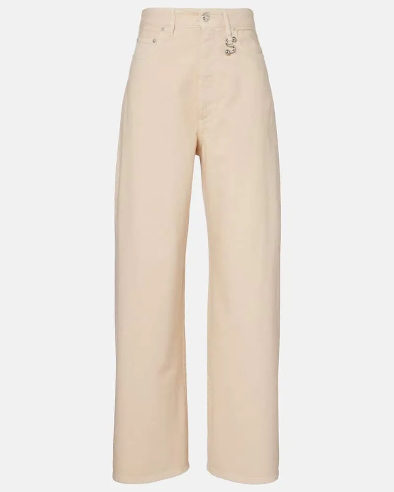 SPORTMAX High-Rise Wide-Leg Jeans Siamese Beige