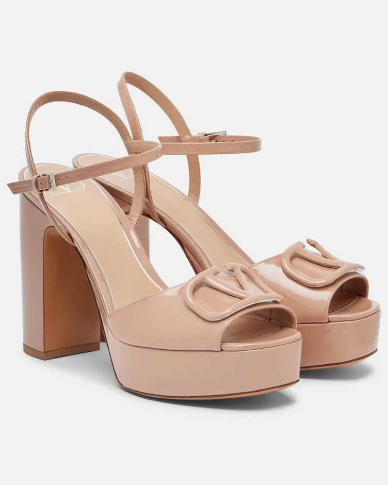Valentino Garavani Plateausandalen VLogo Signature 115 aus Leder Pink