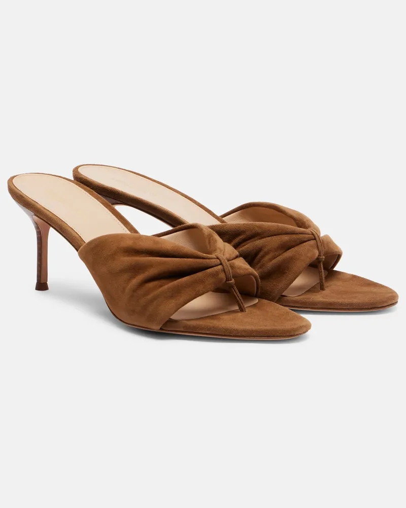 Veronica Beard Sandalen Tullia aus Veloursleder Beige