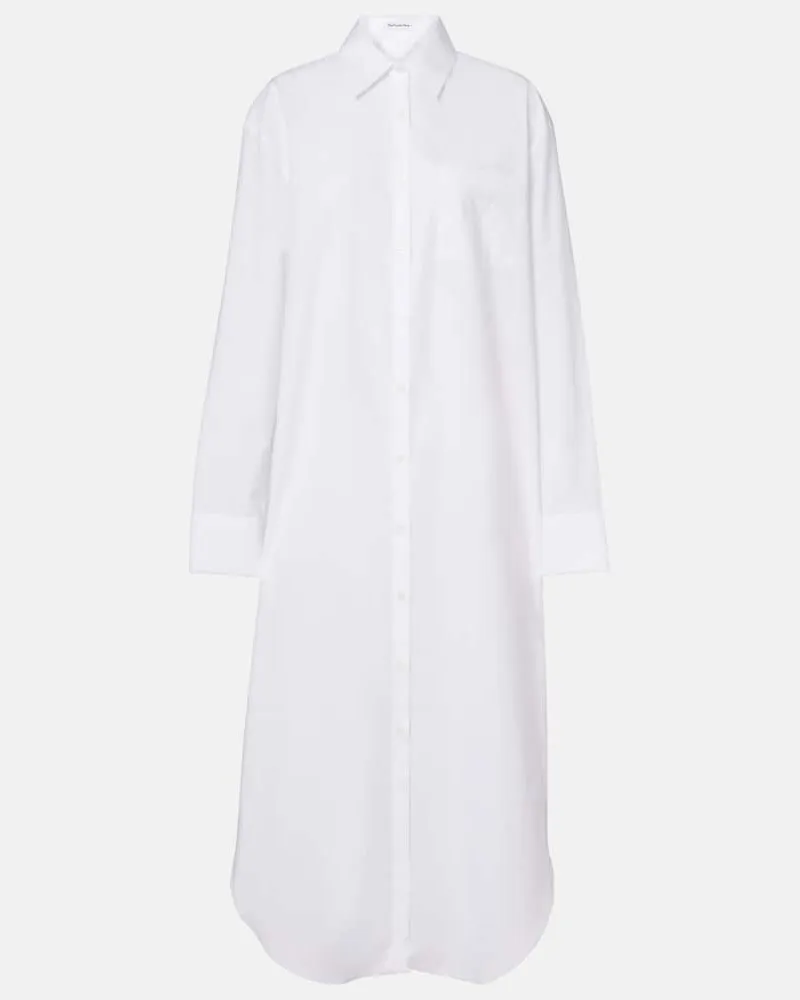 FRANKIE Shop Hemdblusenkleid Helena aus Baumwolle Weiß