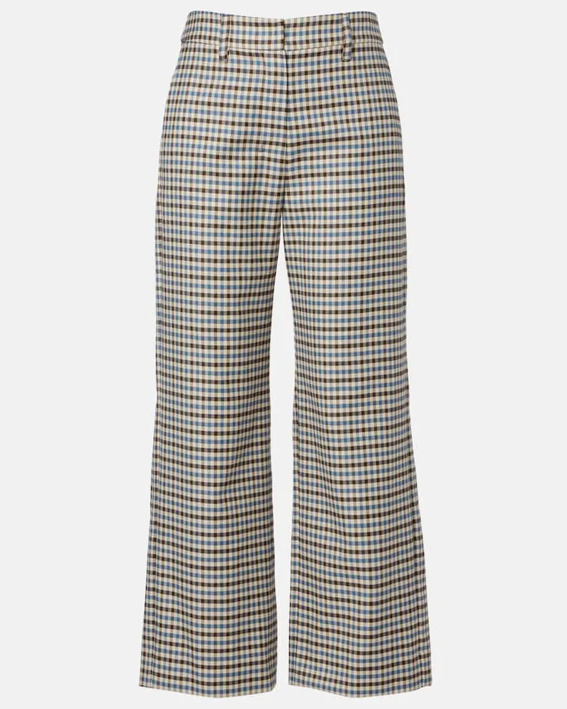 Max Mara Weite Hose Michelle aus Wolle und Baumwolle Multicolor