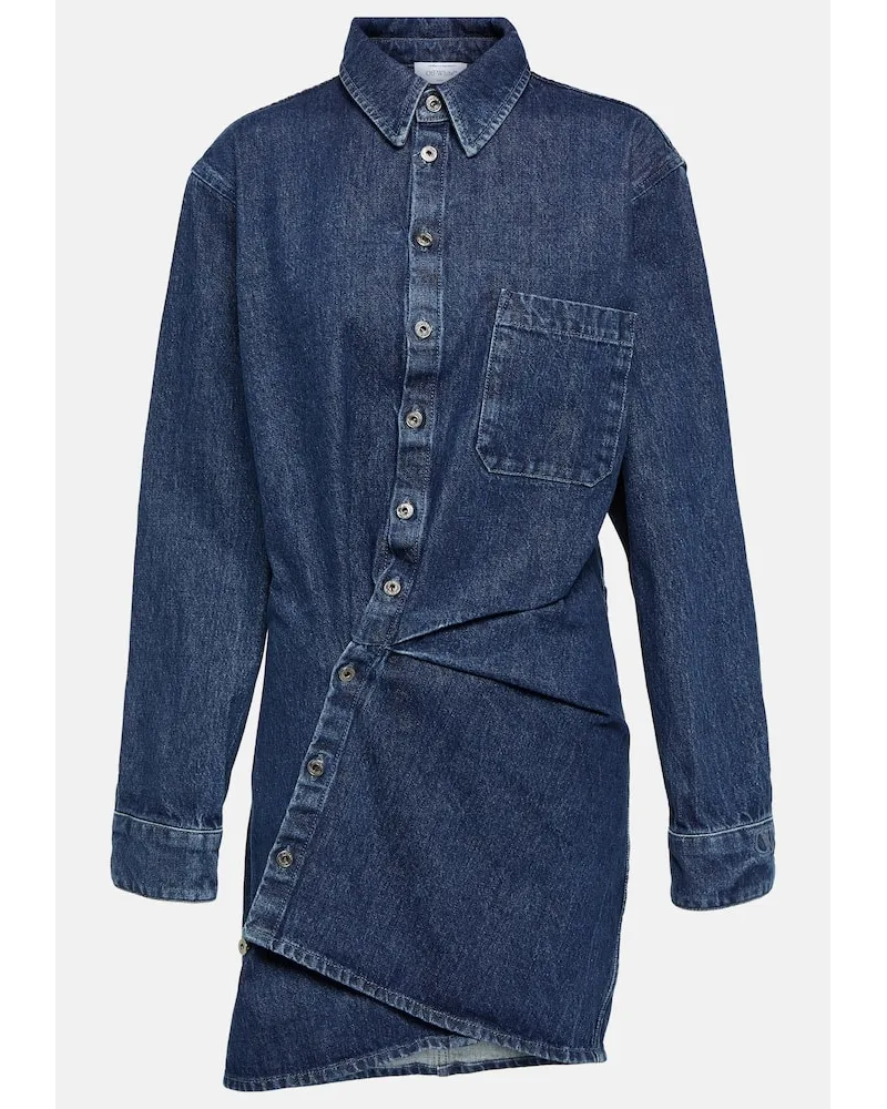 OFF-WHITE Hemdblusenkleid aus Denim Blau