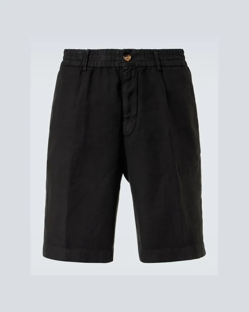 Brunello Cucinelli Bermuda-Shorts aus Leinen Schwarz