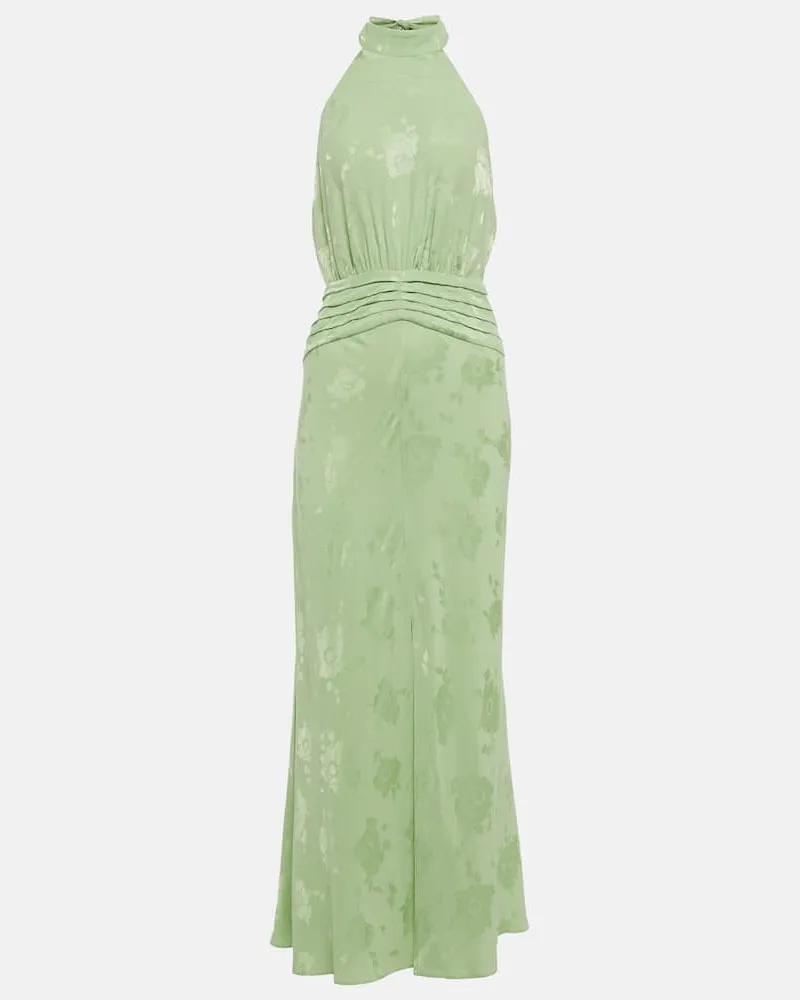 RIXO Bedrucktes Midikleid Kendra Grün