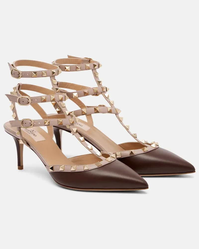 Valentino Garavani Pumps Rockstud 65 aus Leder Braun