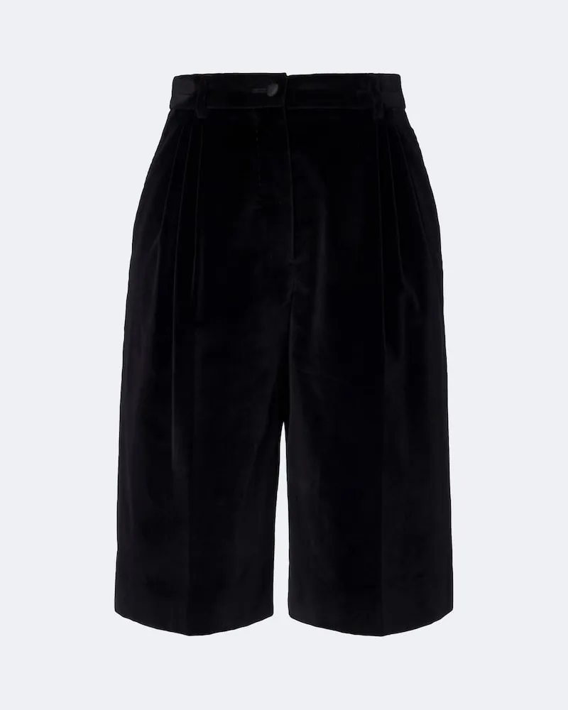 Dolce & Gabbana Bermuda-Shorts aus Samt Schwarz