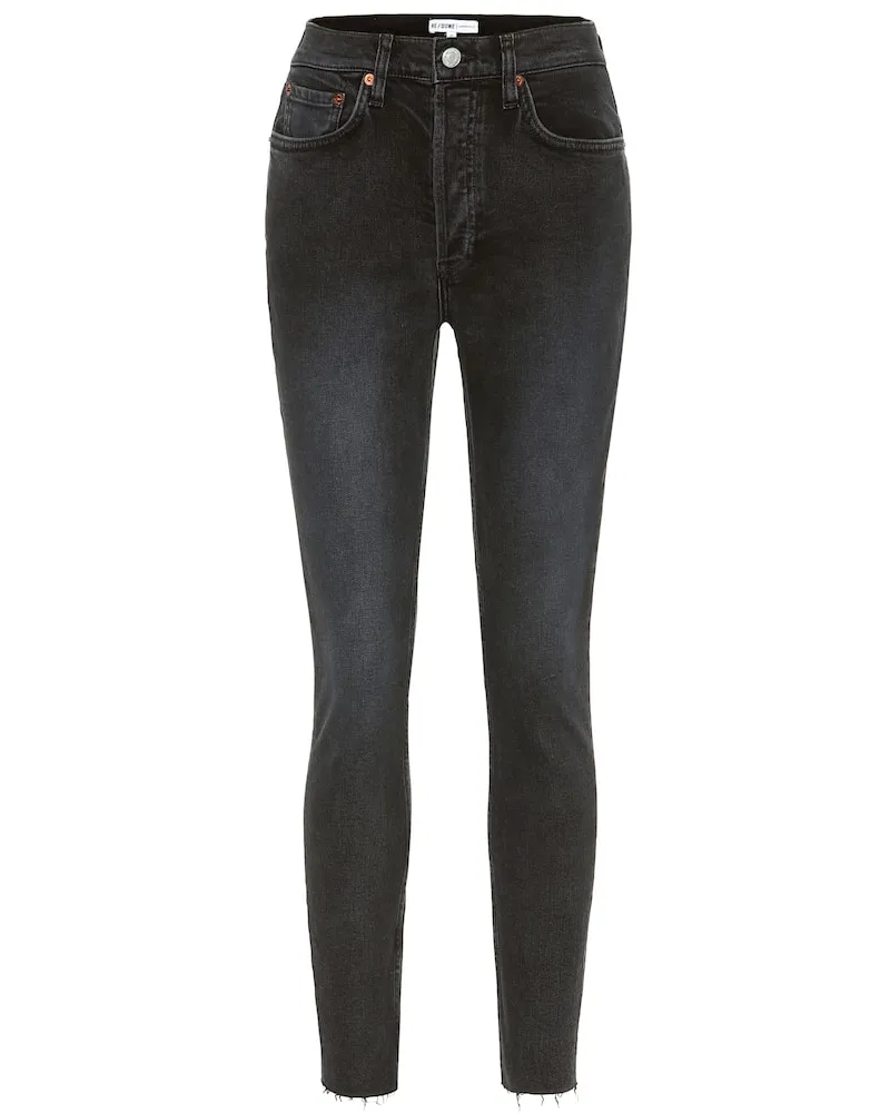RE/DONE High-Rise Skinny Jeans Schwarz