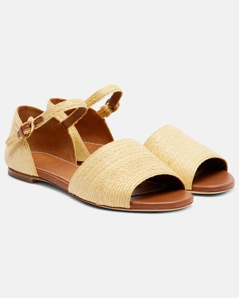 STAUD Sandalen Catharine aus Raffiabast und Leder Beige