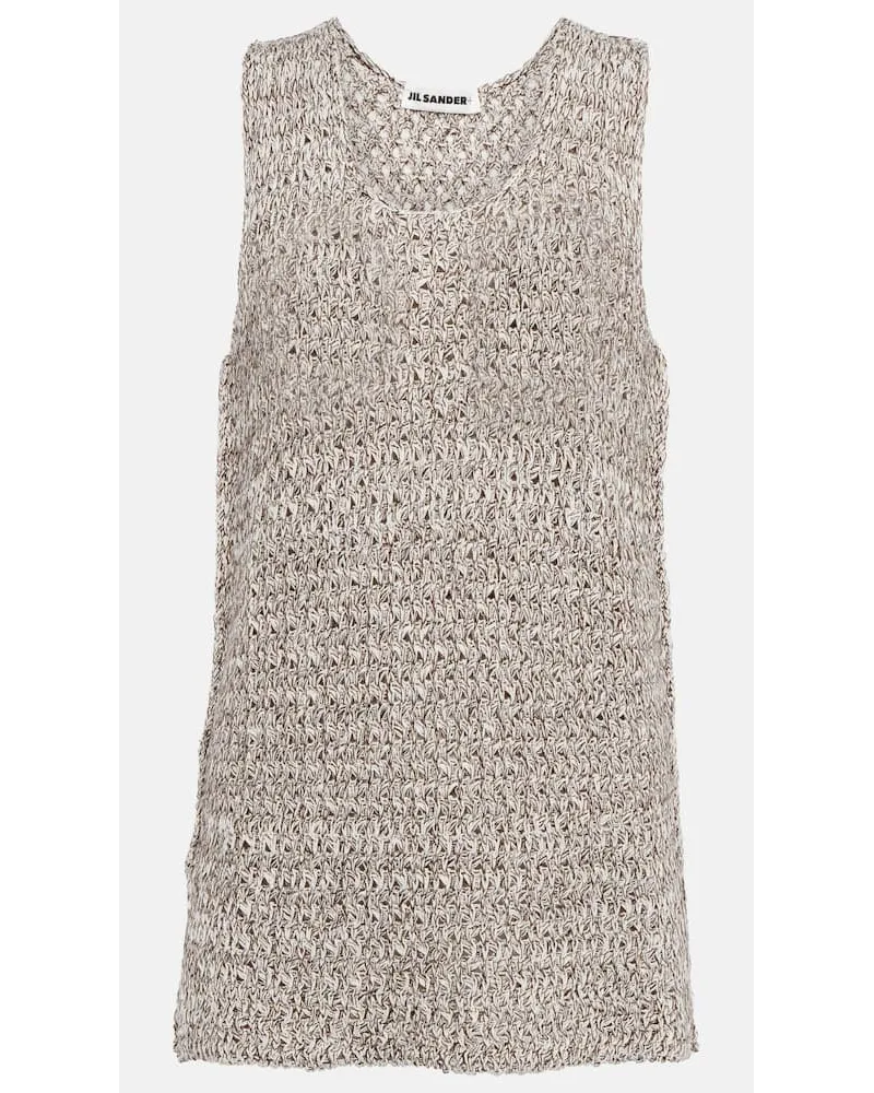 Jil Sander Top aus einem Baumwollgemisch Beige