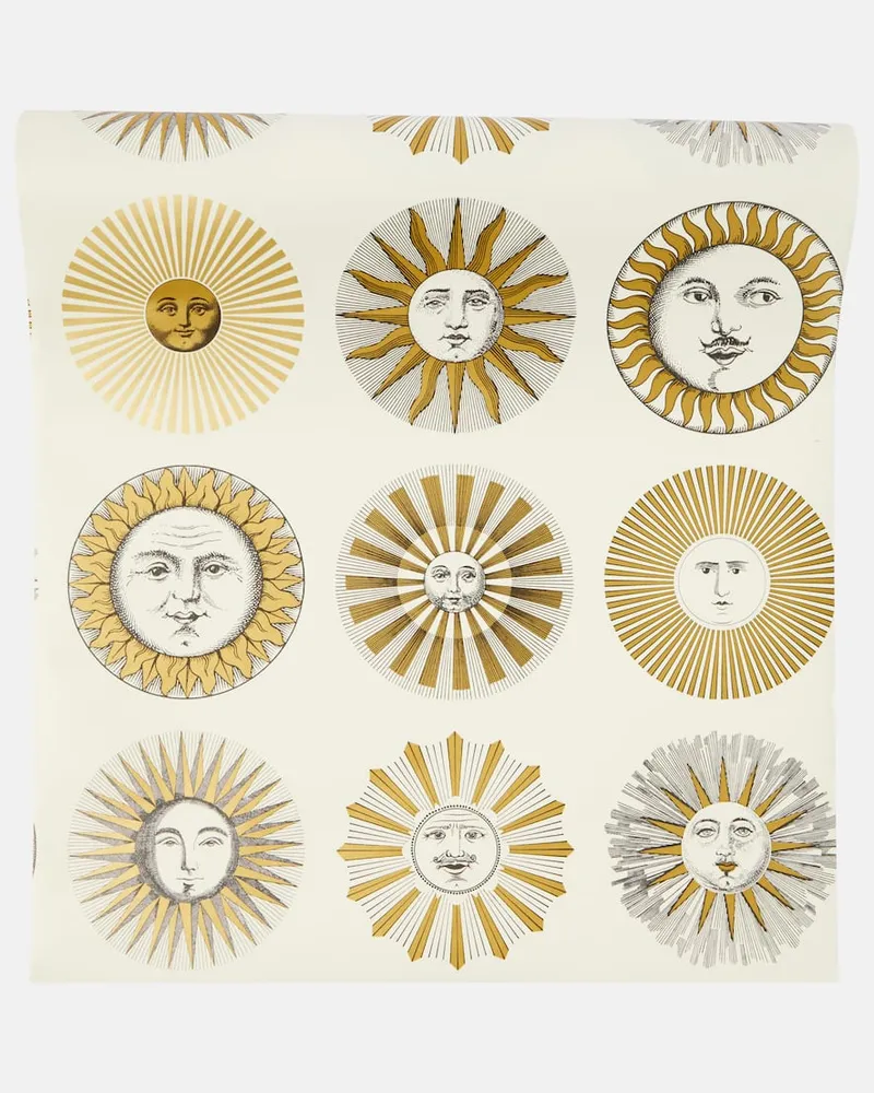 Fornasetti X Cole & Son Tapete Soli Weiß
