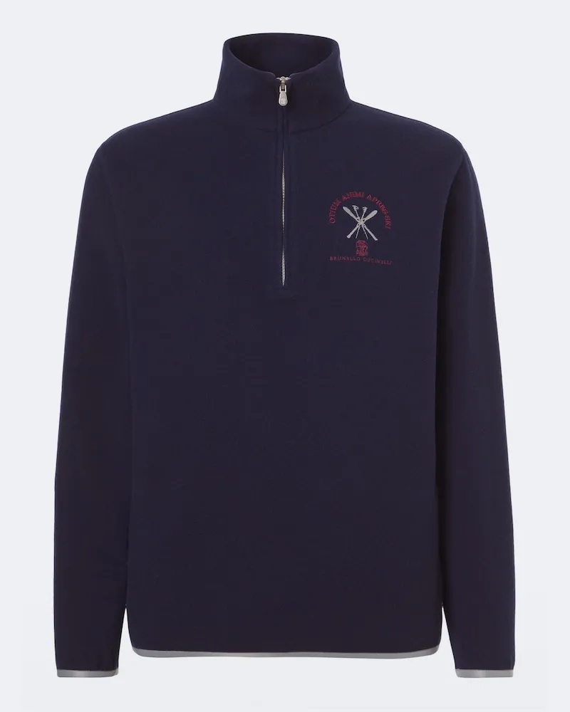 Brunello Cucinelli Sweatshirt aus einem Kaschmirgemisch Blau