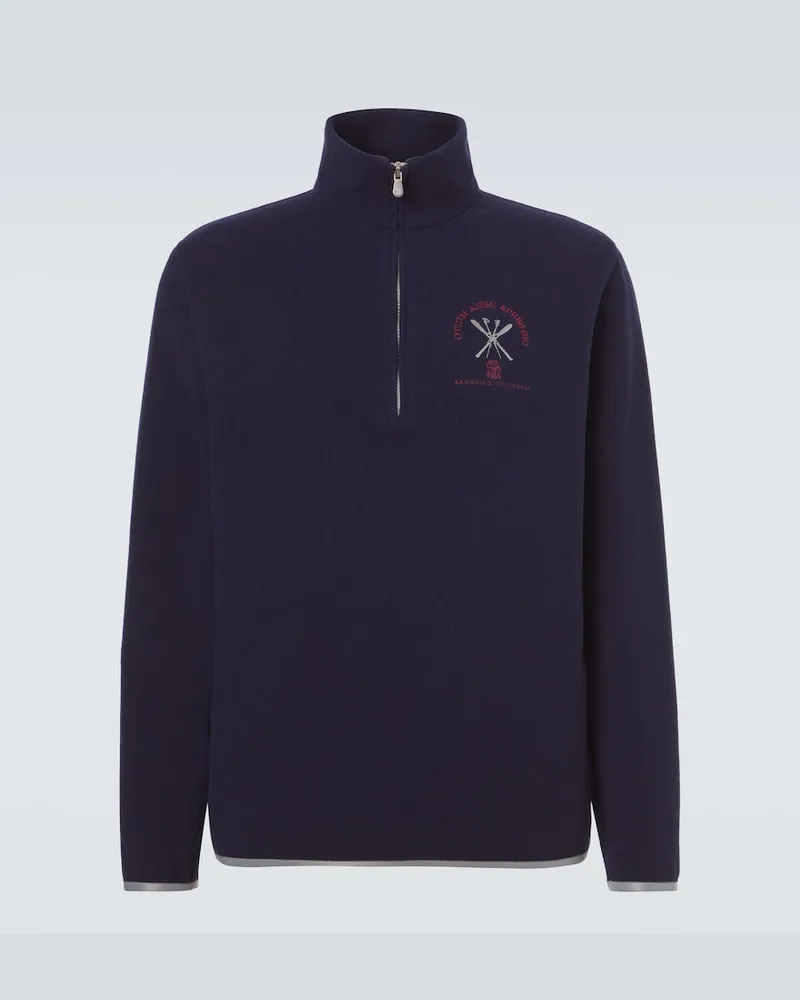 Brunello Cucinelli Sweatshirt aus einem Kaschmirgemisch Blau