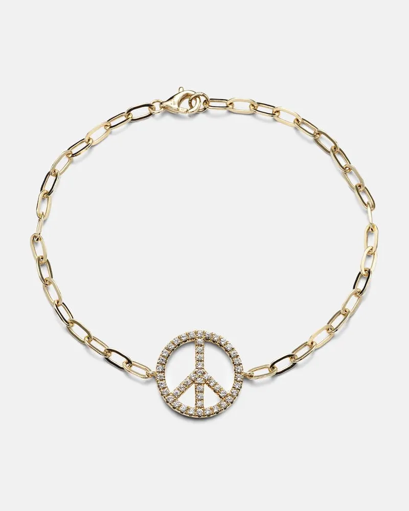 Roxanne First Armband Peace Out aus 14kt Gelbgold mit Diamanten Gold