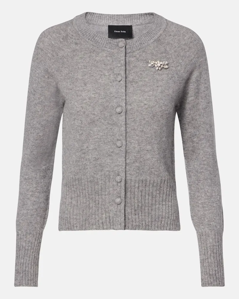 Simone Rocha Verzierter Cardigan aus Kaschmir Grau