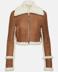 Magda Butrym Jacke aus Veloursleder mit Shearling Braun