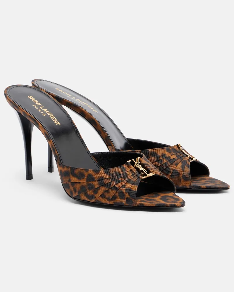 Saint Laurent Pantoletten Babylone Cassandre Braun