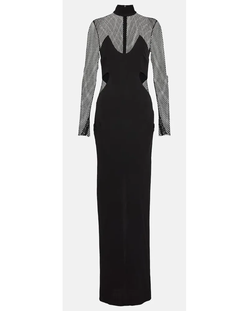 Tom Ford Robe aus Jersey und Mesh Schwarz