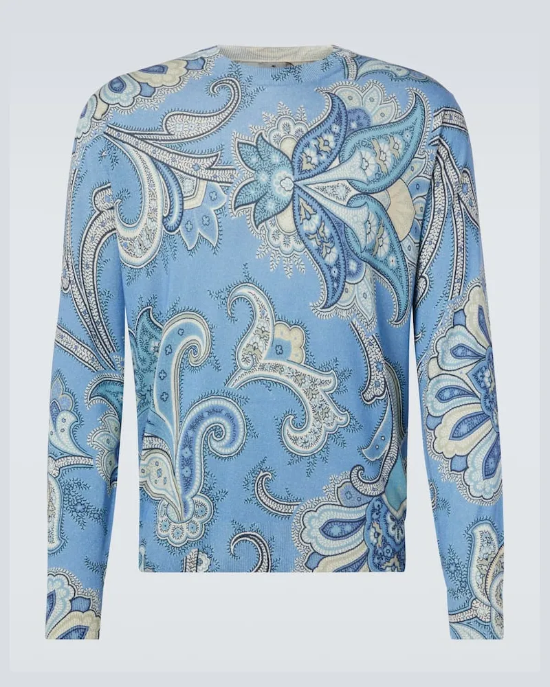 Etro Pullover aus Seide und Kaschmir Blau